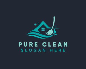 House Mop Cleaning logo design