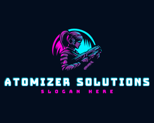 Woman Gaming Shooter logo design