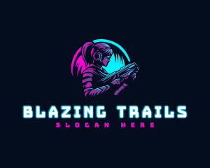 Woman Gaming Shooter logo design