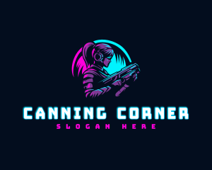 Woman Gaming Shooter logo design