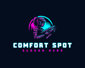 Woman Gaming Shooter logo design