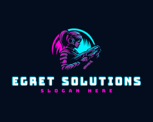 Woman Gaming Shooter logo design