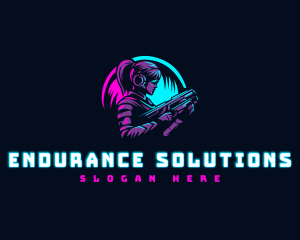 Woman Gaming Shooter logo design