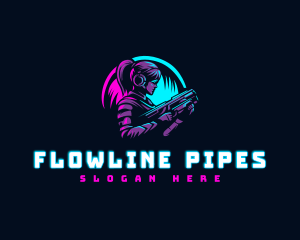 Woman Gaming Shooter logo design