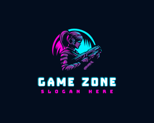 Woman Gaming Shooter logo design