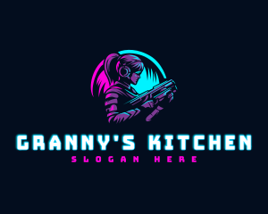 Woman Gaming Shooter logo design