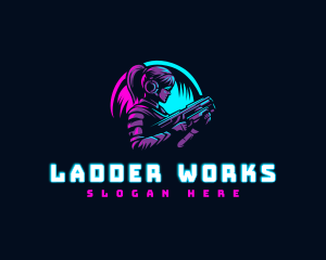 Woman Gaming Shooter logo design