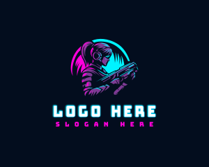 Videogame - Woman Gaming Shooter logo design