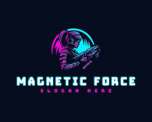 Woman Gaming Shooter logo design