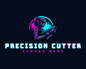 Woman Gaming Shooter logo design