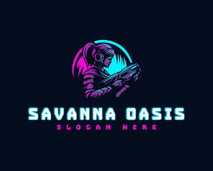 Woman Gaming Shooter logo design