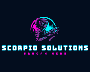 Woman Gaming Shooter logo design