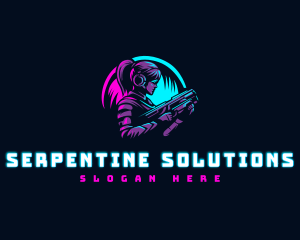 Woman Gaming Shooter logo design