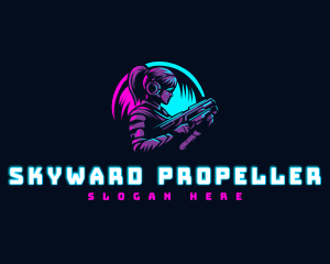 Woman Gaming Shooter logo design