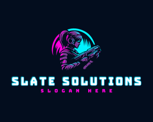 Woman Gaming Shooter logo design