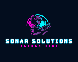 Woman Gaming Shooter logo design