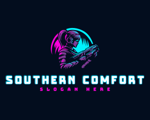 Woman Gaming Shooter logo design