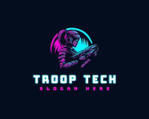Troop - Woman Gaming Shooter logo design