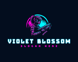 Woman Gaming Shooter logo design