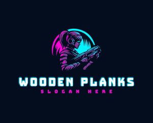 Woman Gaming Shooter logo design