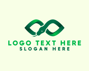 Ouroboros - Green Infinity Snake logo design