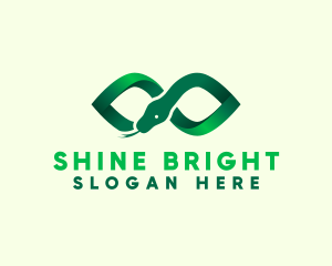 Glossy - Green Infinity Snake logo design