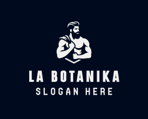 Man - Strong Gym Trainer logo design