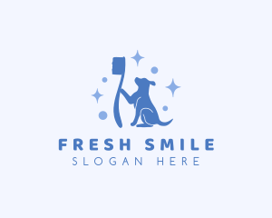 Toothbrush - Sparkly Dog Toothbrush logo design