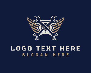 Tool - Mechanic Garage Wrench Wing logo design