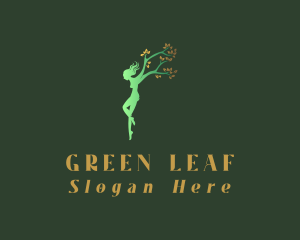 Green Tree Woman logo design