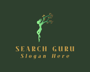 Green Tree Woman logo design