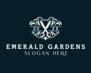 Scissors Gardening Plant logo design