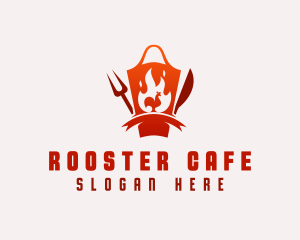 Chicken Apron Flame logo design