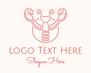 Shellfish - Red Lobster Claws logo design