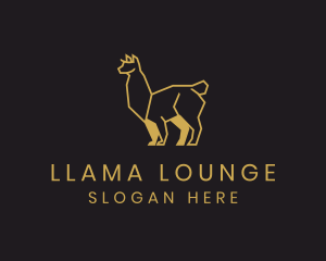 Llama - Wild Gold Alpaca logo design