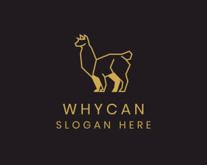 Animal - Wild Gold Alpaca logo design