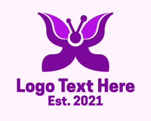 Moth - Purple Butterfly Wings logo design