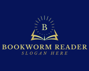 Reader - Sunburst Book Letter logo design