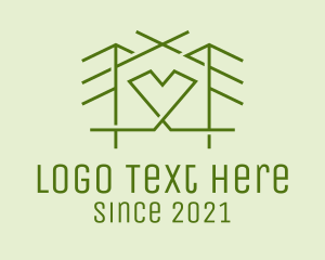 Tree - Forest House Heart logo design