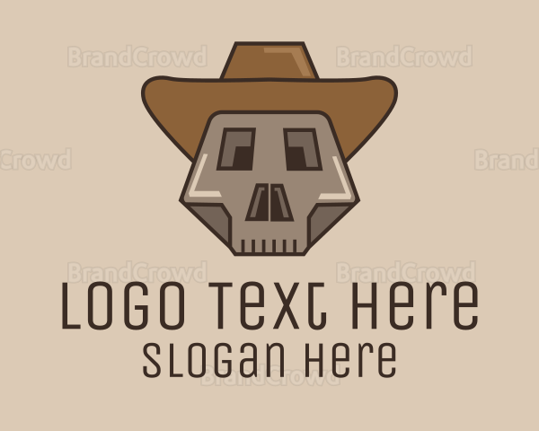 Geometric Skeleton Cowboy Logo