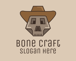 Bones - Geometric Skeleton Cowboy logo design