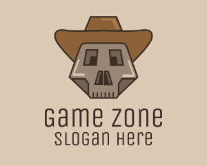 Geometric Skeleton Cowboy logo design