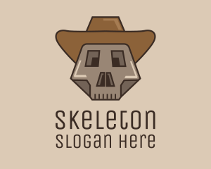 Geometric Skeleton Cowboy logo design