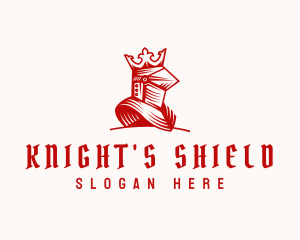 Knight - Medieval Crown Knight logo design