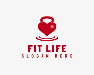 Kettlebell Heart Fitness logo design