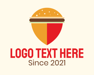Hamburger - Burger Bun Shield Helemt logo design