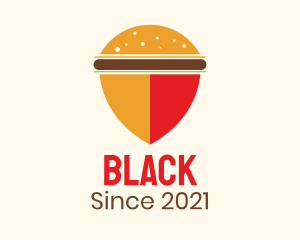 Snack - Burger Bun Shield Helemt logo design