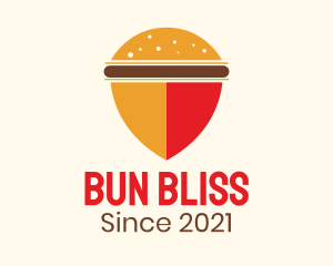 Bun - Burger Bun Shield Helemt logo design