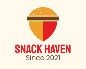 Burger Bun Shield Helemt logo design