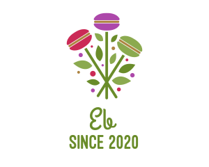 Vegetarian - Colorful Macaroon Flower logo design